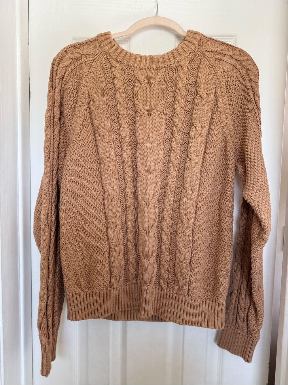 GAP Cable Knit Crewneck Sweater - Camel Tan